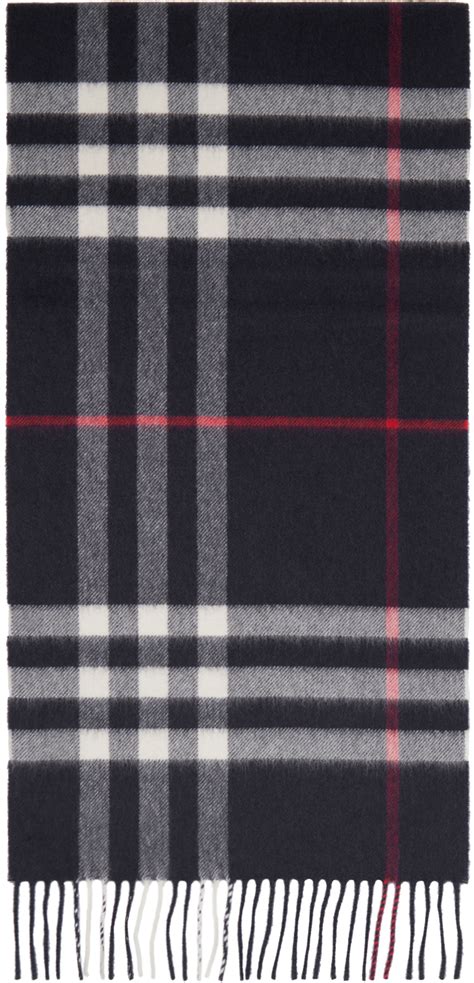 ssense burberry scarf|Burberry: Navy Check Cashmere Scarf .